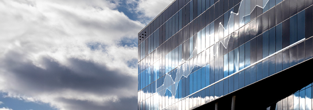 Building with cloudy background