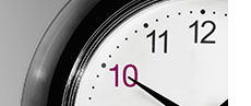 Clock image with the number 10 highlighted in purple