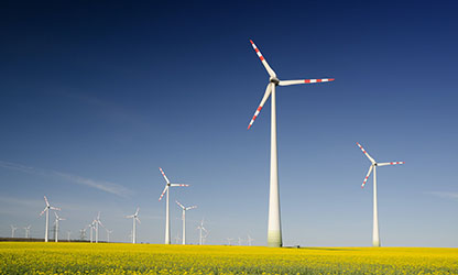 Wind turbines on homepage