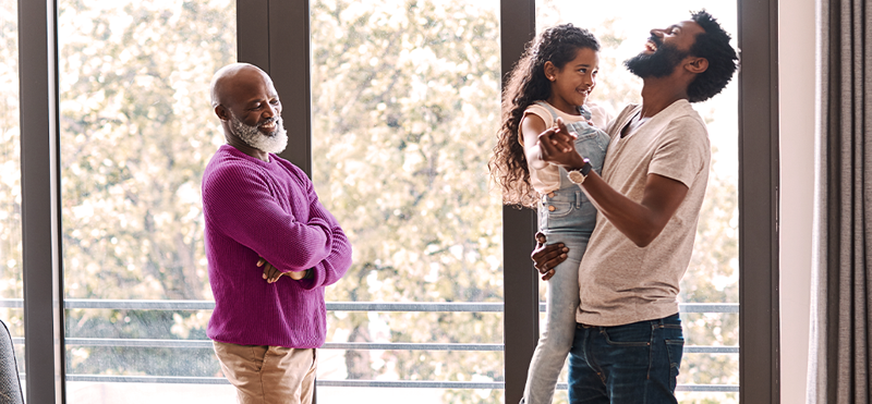 family together in home