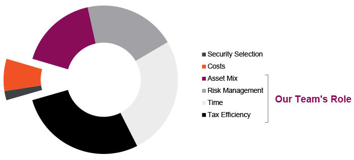 Our team's role: security selection, costs, asset mix, risk management, time, tax efficiency