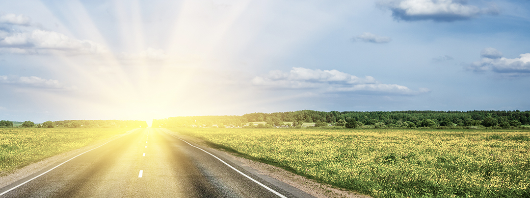 Road sun flare