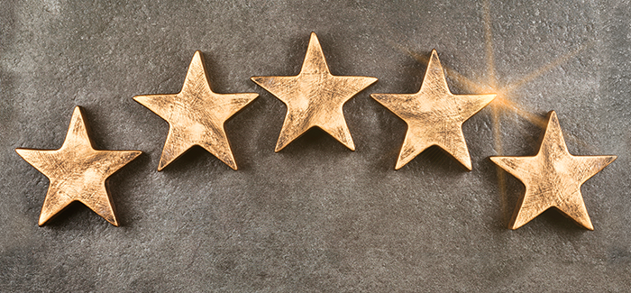 Five golden stars