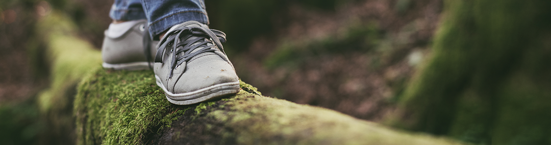 Feet on log